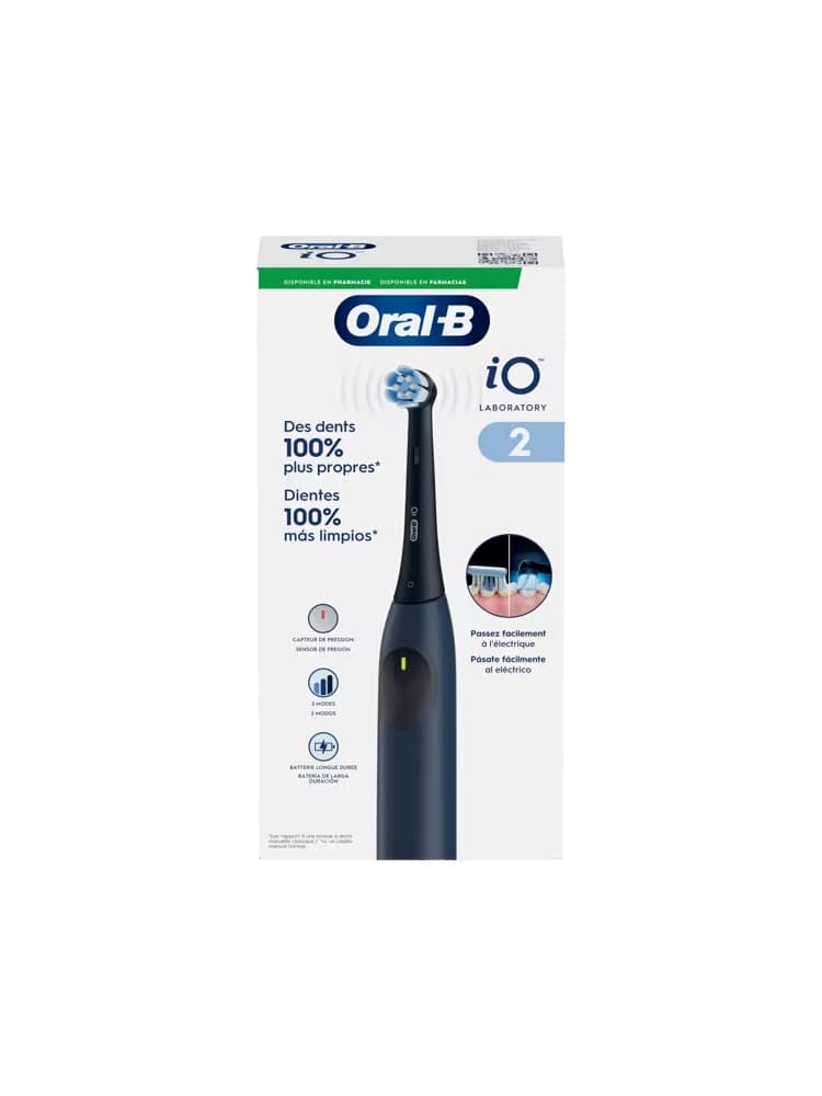 Oral-B IO Laboratory 2 Brosse à Dents Rechargeable 3 Modes Intelligents + Accessoires - Couleur : Bleue Nuit