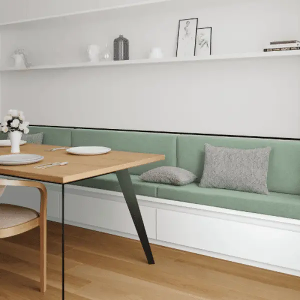 Coussin Banquette Intérieur - Anti-tache Uni Vert d'eau